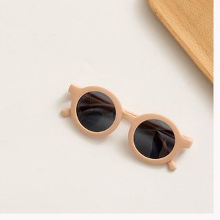 [Dẻo xịn xò] Kính trẻ em thời trang gọng tròn màu pastel chống nắng, tia uv bảo vệ mắt bé mã 11065ĐEN