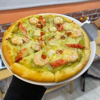 Pizza Hải Sản sốt Pesto xanh size vừa giá sỉ