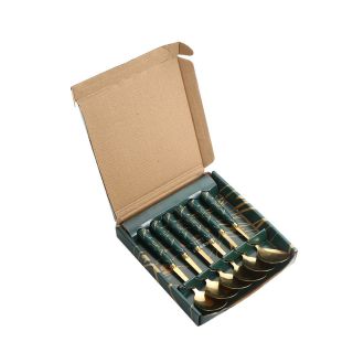 Set Bộ Muỗng Thìa Vàng 6Cái Tay Cầm Vân Đá Cực Sang Trọng và Tiện Lợi ( Hàng Tận Xưởng )