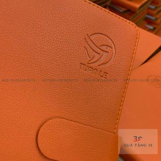 Sổ Da Bìa Còng Da Simili Ép Chìm Logo