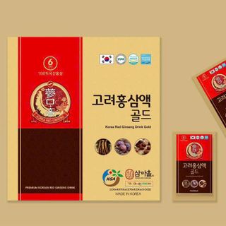 Nước Uống Hồng Sâm Cao Cấp KGA RED GINSENG DRINK GOLD (Hộp/30 Gói/70ml)