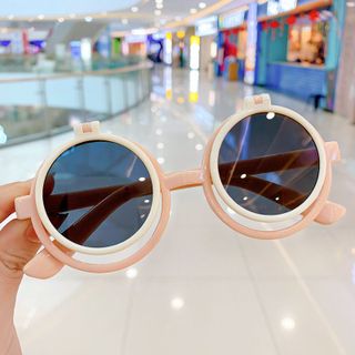 [Mẫu xịn cho bé] Kính thời trang model nhí kiểu kính nắp 2 tròng có thể đóng mở tròng mã 6382 (bé nắp)