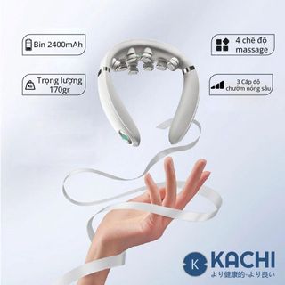 MÁY MASSGE CỔ KHÔNG DÂY VỚI 10 ĐẦU RUNG NHIỆT KACHI MK350 - KACHI