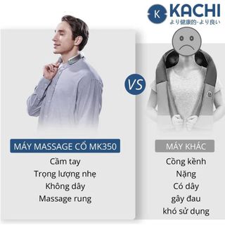 MÁY MASSGE CỔ KHÔNG DÂY VỚI 10 ĐẦU RUNG NHIỆT KACHI MK350 - KACHI