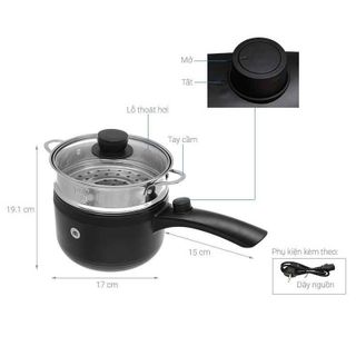 NỒI ĐIỆN CERAMIC 1.5L XỬNG HẤP INOX 304 MK321 - MISHIO