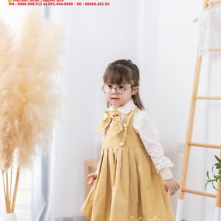 ☘️Hàng sỉ HN☘️ Set váy bé gái, áo cotton thô,váy kaki mềm, size 1t-10t, top1oder_00269_13490208_sg1 giá sỉ