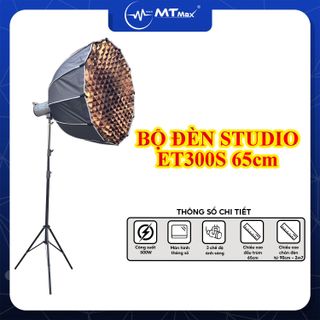 Bộ Đèn Studio ET300S Loại 65cm - Công Suất 600W, 3 Chế Độ Sáng, Màn Hình Thông Số, Chân Đèn 2m7 Gấp Gọn Thoải Mái Di Chuyển