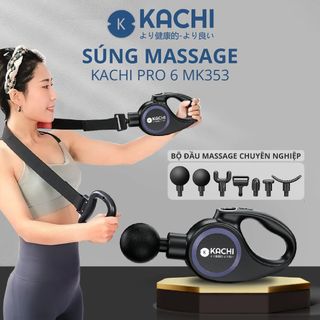 SÚNG MASSAGE 6 ĐẦU MASSAGE KÈM ĐAI RUNG MK353 - KACHI