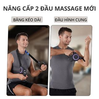 SÚNG MASSAGE 6 ĐẦU MASSAGE KÈM ĐAI RUNG MK353 - KACHI