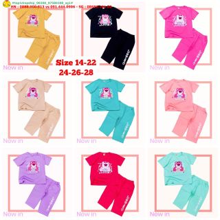 💖Hàng sỉ SG💖 Bộ bé gái lửng in gấu, chất thun cotton, đường may sắc sảo, size 14-28, top1dropship_00208_07580208_sg1 giá sỉ