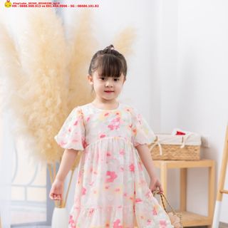 ☘️Hàng sỉ HN☘️ Đầm tơ sang - xịn nhẹ tâng cho bé gái, chất tơ tằm cao cấp, size 1t-10t, top1oder_00269_09340208_sg1 giá sỉ