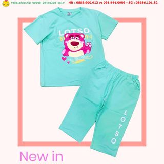 💖Hàng sỉ SG💖 Bộ lửng in gấu cho bé gái, chất thun cotton 4 chiều, size 14-22, top1dropship_00208_08470208_sg1 giá sỉ