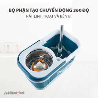 Bộ Chổi Lau Nhà Jubilee Mart Tự Vắt Thông Minh, Bộ Lau Nhà 360 Độ Giá Rẻ Thông Minh Kèm Thùng Và Bông Lau