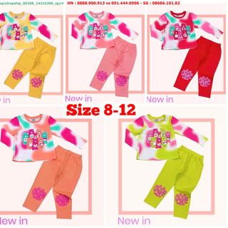 💖Hàng sỉ SG💖 Bộ dài bé gái, chất thun cotton 4 chiều, in hình gấu cute, size 1-28, top1dropship_00208_14210308_sg1 giá sỉ