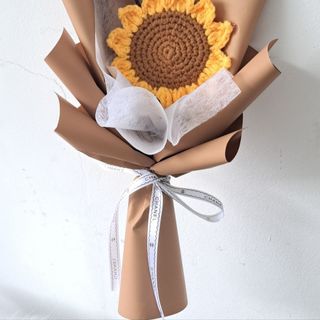 Bó hoa len handmade, bó hoa hướng dương bằng len, bó hoa làm quà tặng