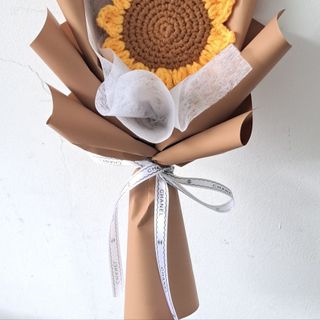 Bó hoa len handmade, bó hoa hướng dương bằng len, bó hoa làm quà tặng