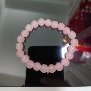 Chuỗi đeo tay phong thủy 8li màu hồng