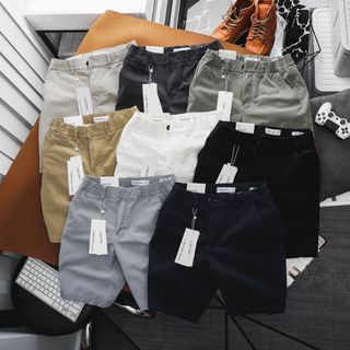 quần short nam chất kaki dày dặn , thun con giãn , mặt vải mịn , Hàng đã xử lý chống co rút khi sử dụng , Form Slim fit , trên gối - size từ 55kg - 85kg