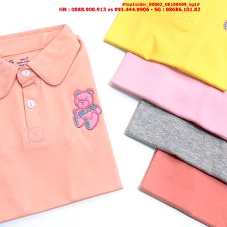 ☘️Hàng sỉ HN☘️ Áo cổ bẻ bé gái thêu gấu, chất thun cotton, hình thêu sắc nét, size 6-2xl, top1order_00002_08100408_sg1 giá sỉ