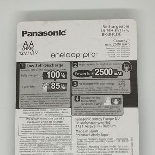 Bộ 4 pin sạc AA Eneloop pro màu đen 2500mah chính hãng tặng kèm hộp đựng pin