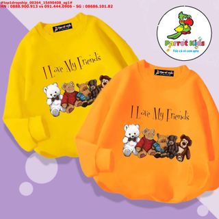 💖Hàng sỉ SG💖 Áo dài tay bé trai bé gái in gấu, chất thun cotton, đường may sắc sảo, top1dropship_00264_15490408_sg1 giá sỉ