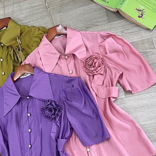 Áo Tơ Công Sở Cao Cấp Đính Hoa