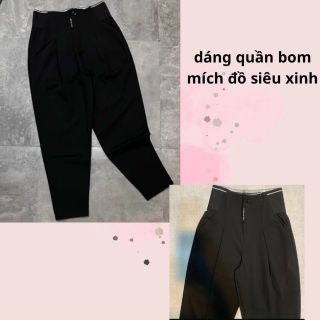 Quần Baggy BIGSIZE ,Quần Bom Lưng Chun Cạp Cao ,Vải Umi Dày Mịn Gian Mặc Thoải Mái Mích Đồ Siêu Xinh