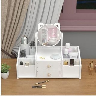 KỆ ĐỰNG MỸ PHẨM 2 NGĂN CÓ GƯƠNG TRANG ĐIỂM
