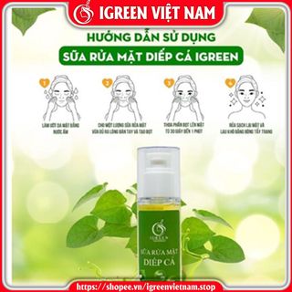 Sữa rửa mặt diếp cá Igreen thành phần thiên nhiên giảm mụn, giảm thâm, sạch khuẩn bã nhờn, se khít lỗ chân lông