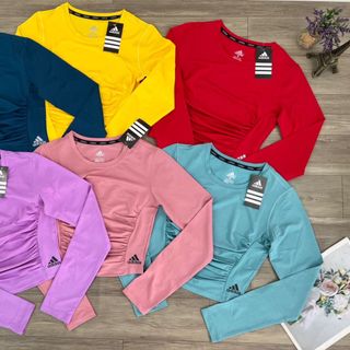 Croptop dài tay nhún cao cấp,mới nhất 2023 Thể Thao Siêu Đẹp