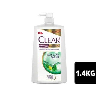 Dầu gội Clear mát lạnh bạc hà chai 1.4kg