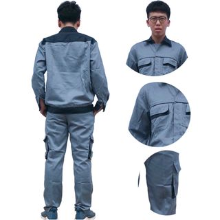 M01 - Bộ quần áo bảo hộ lao động ( BHLĐ) dài tay bằng vải Kaki liên doanh 3.1 cho công nhân, kỹ sư