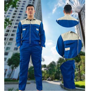M35 - Bộ quần áo bảo hộ lao động ( BHLĐ) dài tay bằng vải Kaki liên doanh 3.1 cho công nhân, kỹ sư