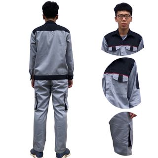 M14 - Bộ quần áo bảo hộ lao động ( BHLĐ) dài tay bằng vải Kaki liên doanh 3.1 cho công nhân, kỹ sư