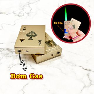 Bật lửa lá bài màu vàng có đèn