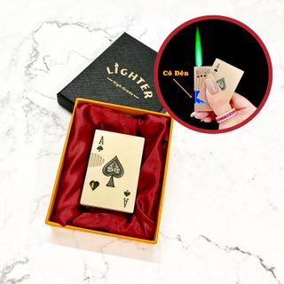 Bật lửa lá bài màu vàng có đèn