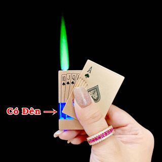 Bật lửa lá bài màu vàng có đèn
