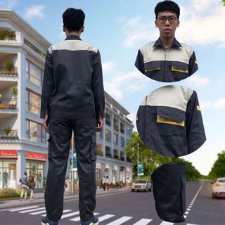 M24 - Bộ quần áo bảo hộ lao động ( BHLĐ) dài tay bằng vải Kaki liên doanh 3.1 cho công nhân, kỹ sư