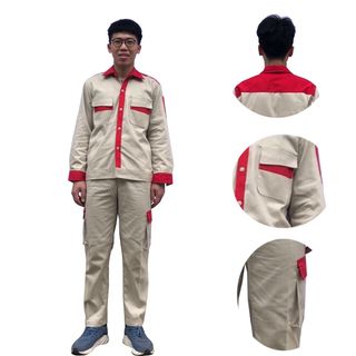 M04 - Bộ quần áo bảo hộ lao động ( BHLĐ) dài tay bằng vải Kaki liên doanh 3.1 cho công nhân, kỹ sư