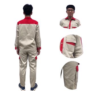 M04 - Bộ quần áo bảo hộ lao động ( BHLĐ) dài tay bằng vải Kaki liên doanh 3.1 cho công nhân, kỹ sư