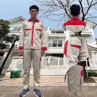 M04 - Bộ quần áo bảo hộ lao động ( BHLĐ) dài tay bằng vải Kaki liên doanh 3.1 cho công nhân, kỹ sư giá sỉ