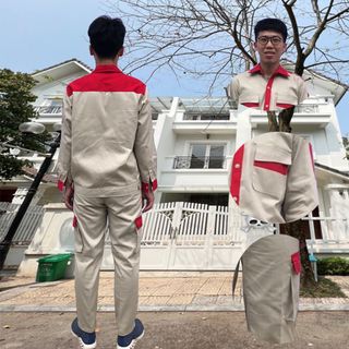 M04 - Bộ quần áo bảo hộ lao động ( BHLĐ) dài tay bằng vải Kaki liên doanh 3.1 cho công nhân, kỹ sư