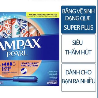 Băng vệ sinh Tampon siêu thấm Tampax Pearl - Hàng Mỹ