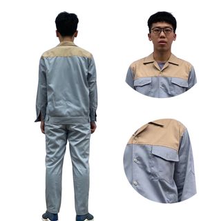M22 - Bộ quần áo bảo hộ lao động ( BHLĐ) dài tay bằng vải Kaki liên doanh 3.1 cho công nhân, kỹ sư