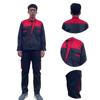 K09 - Bộ quần áo bảo hộ lao động ( BHLĐ) dài tay khóa kéo bằng vải Kaki liên doanh 3.1 cho công nhân, kỹ sư giá sỉ