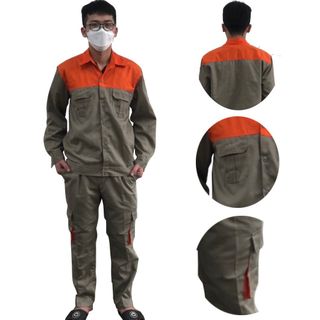M16 - Bộ quần áo bảo hộ lao động ( BHLĐ) dài tay bằng vải Kaki liên doanh 3.1 cho công nhân, kỹ sư giá sỉ