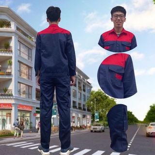 M09 - Bộ quần áo bảo hộ lao động ( BHLĐ) dài tay bằng vải Kaki liên doanh 3.1 cho công nhân, kỹ sư