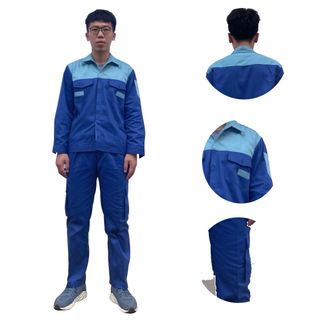 M05- Bộ quần áo bảo hộ lao động ( BHLĐ) dài tay bằng vải Kaki liên doanh 3.1 cho công nhân, kỹ sư