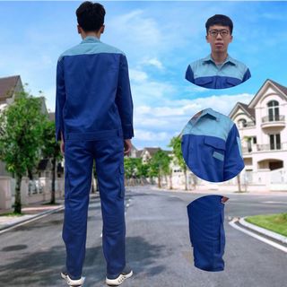 M05- Bộ quần áo bảo hộ lao động ( BHLĐ) dài tay bằng vải Kaki liên doanh 3.1 cho công nhân, kỹ sư