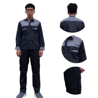 M18 - Bộ quần áo bảo hộ lao động ( BHLĐ) dài tay bằng vải Kaki liên doanh 3.1 cho công nhân, kỹ sư giá sỉ